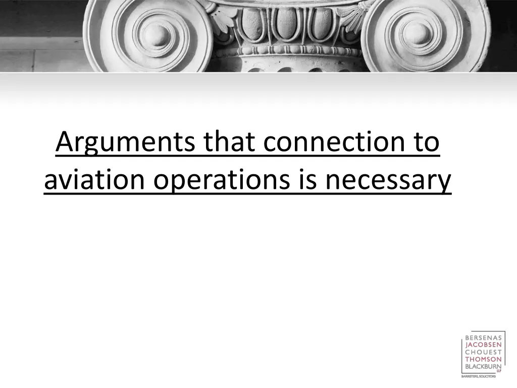 arguments that connection to aviation operations
