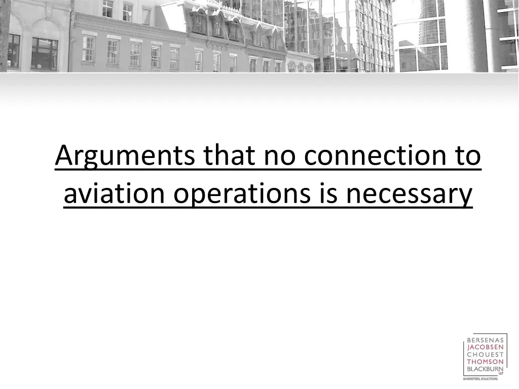 arguments that no connection to aviation