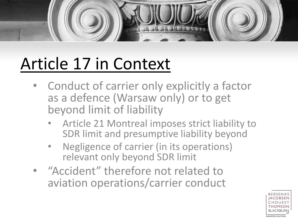 article 17 in context conduct of carrier only
