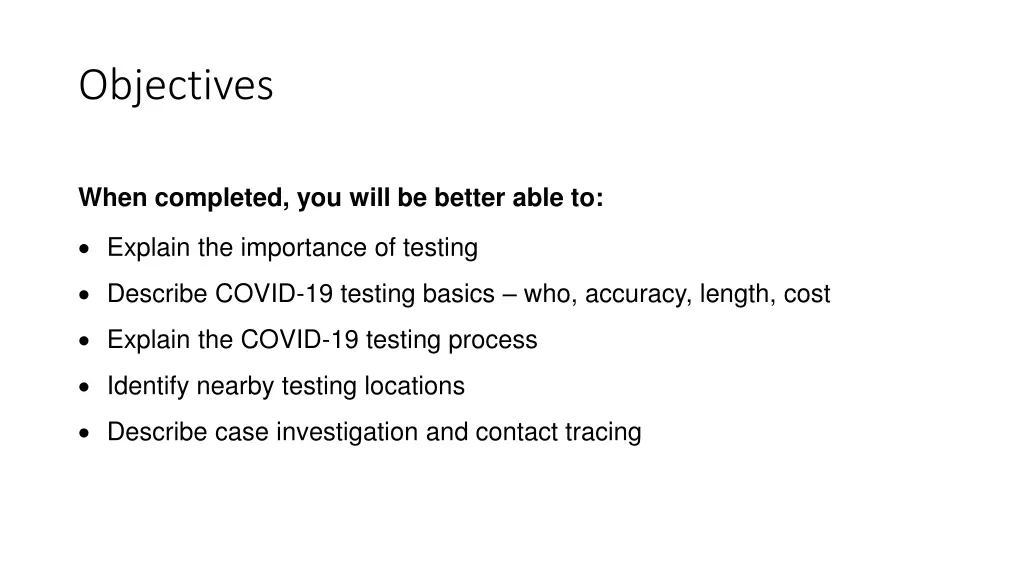 objectives