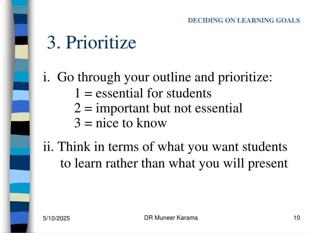 deciding on learning goals 2