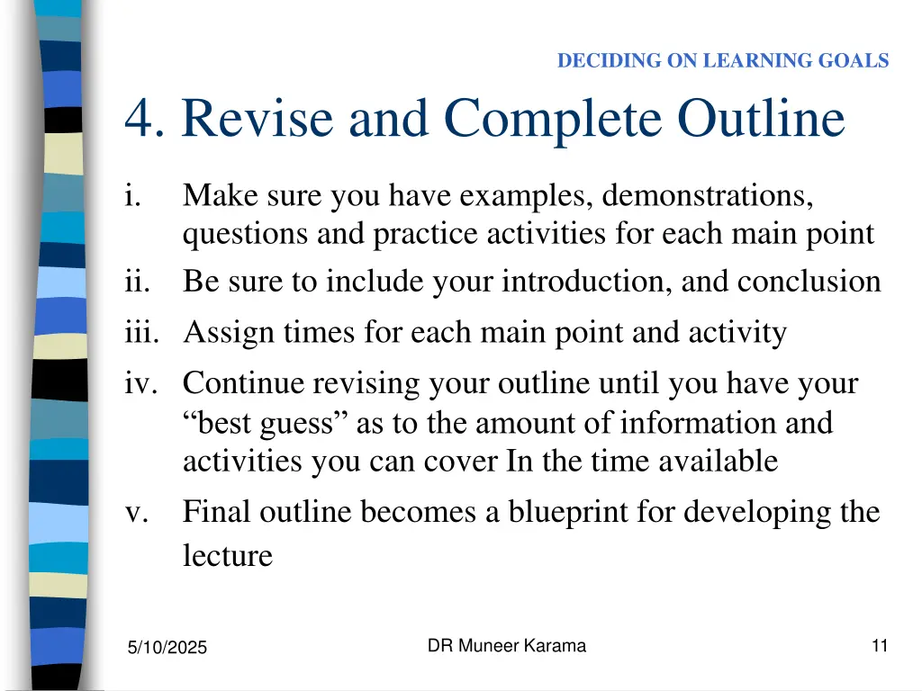 deciding on learning goals 3