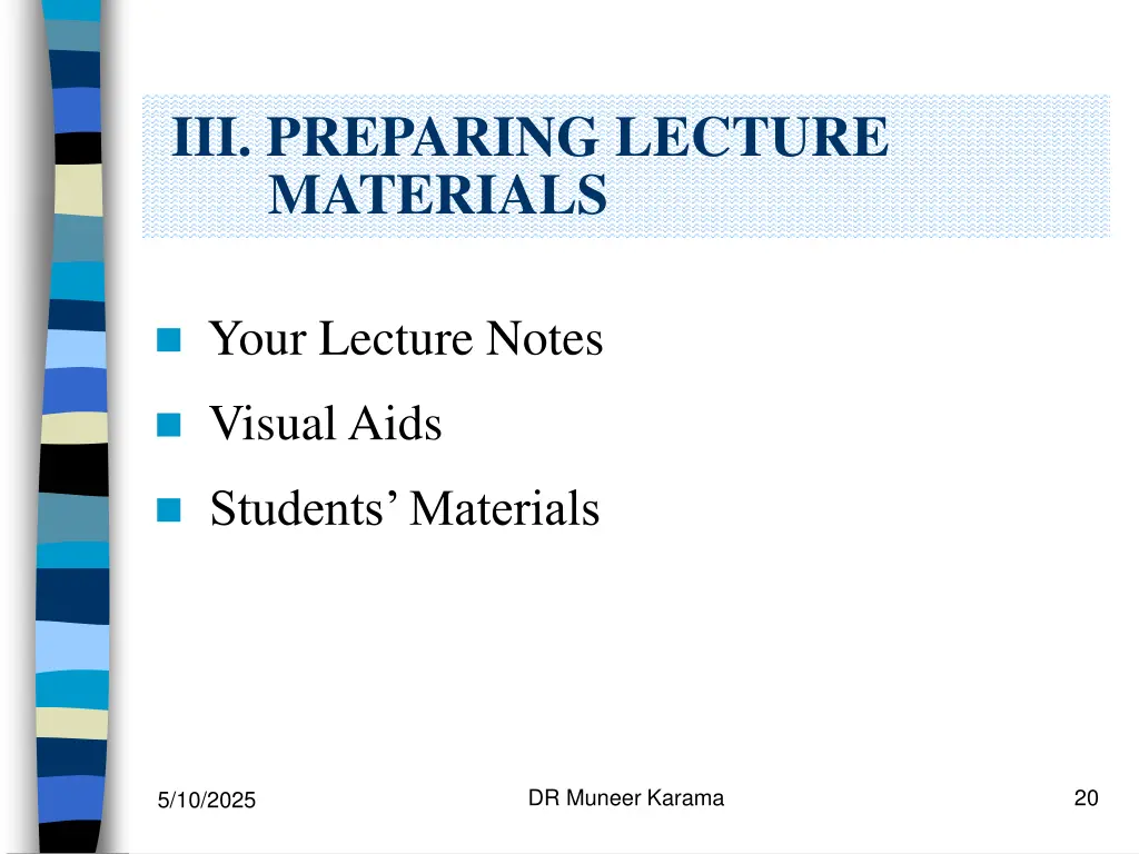 iii preparing lecture materials