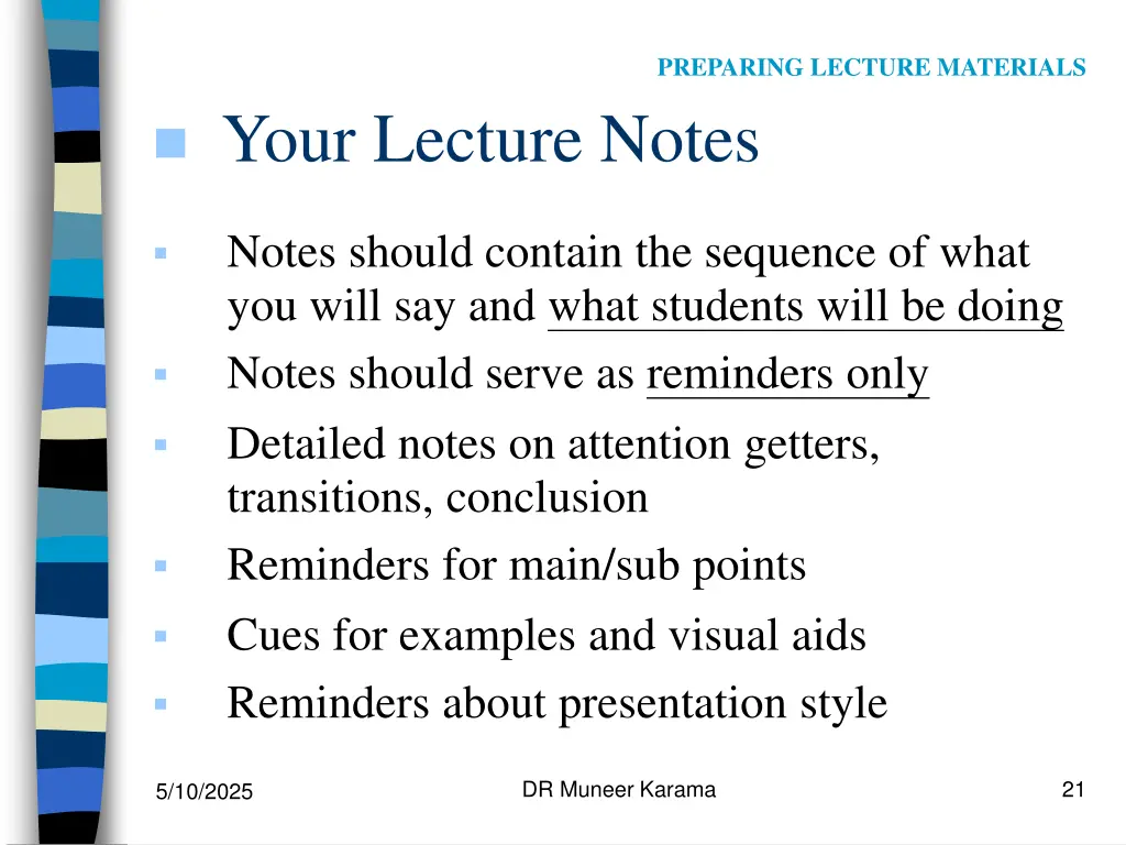 preparing lecture materials