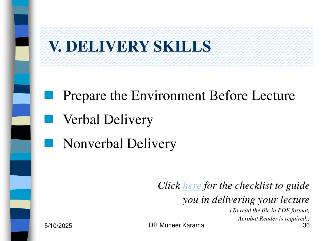 v delivery skills