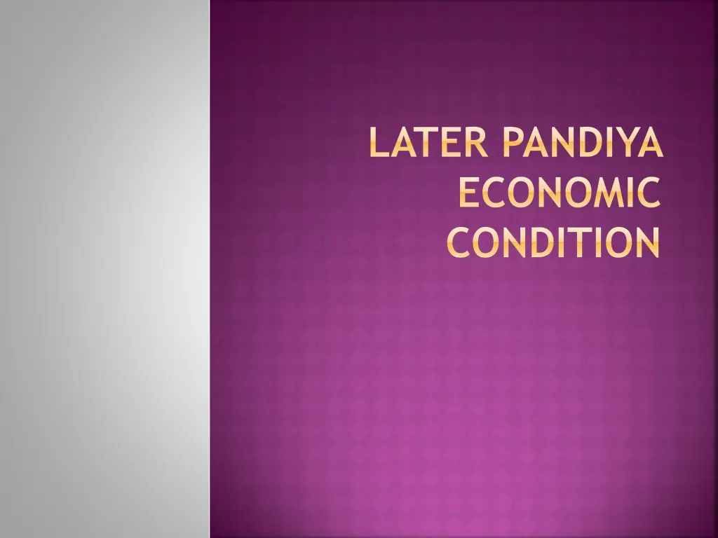later pandiya economic condition