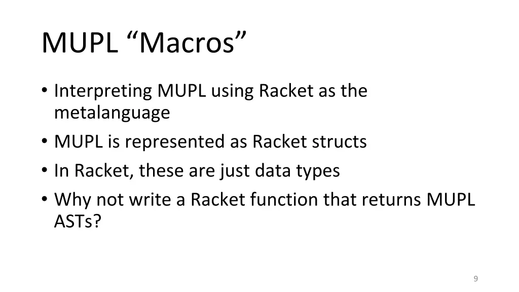 mupl macros