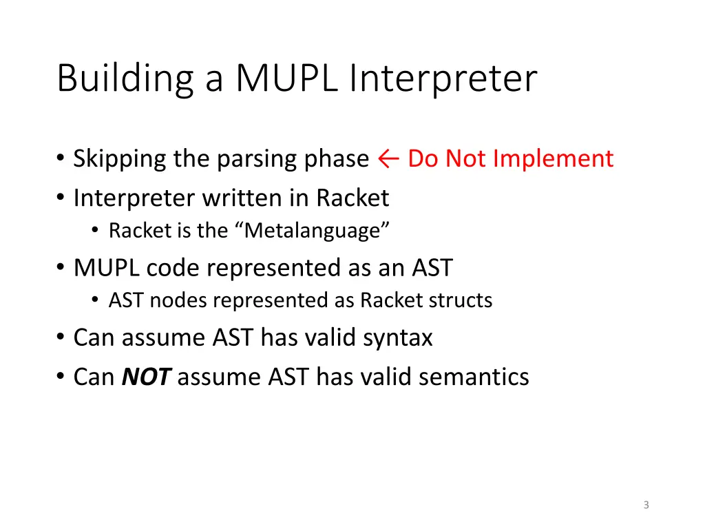 building a mupl interpreter