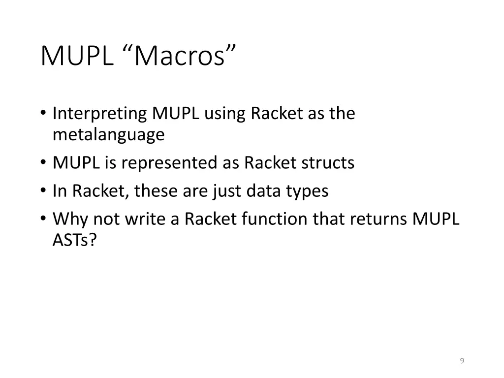 mupl macros
