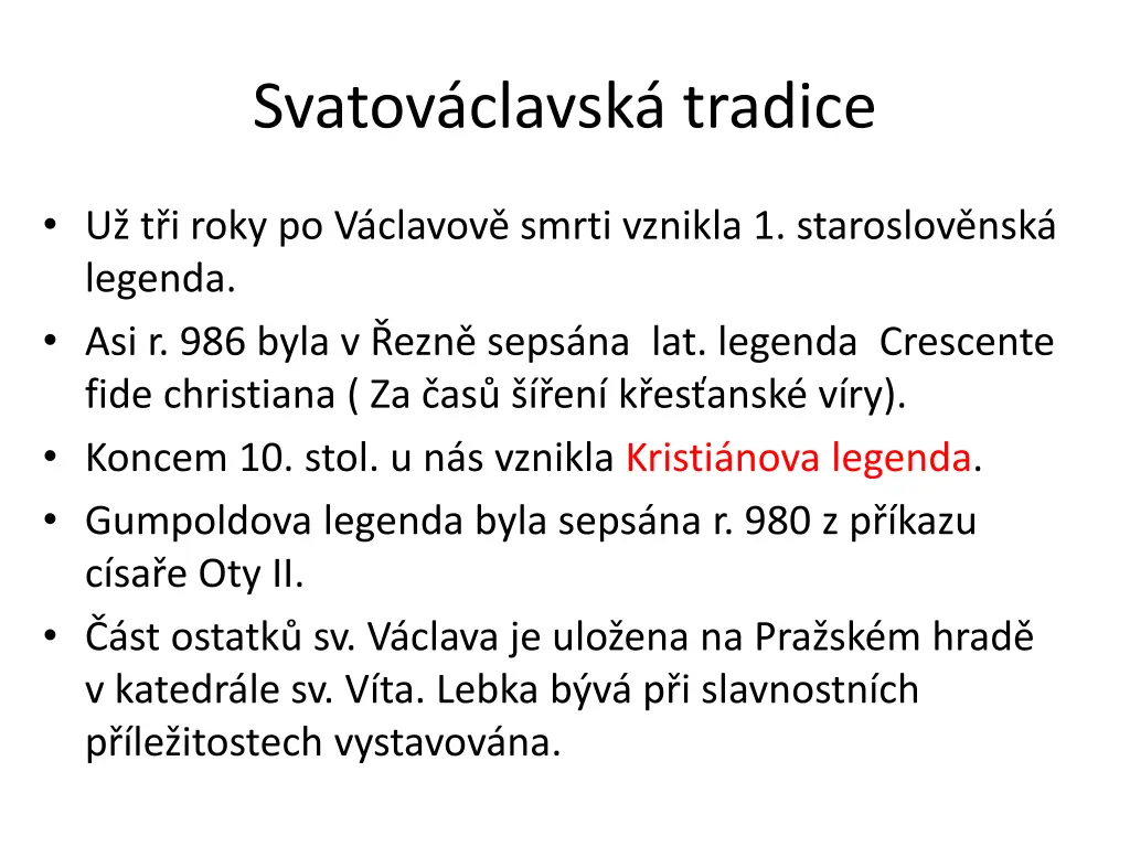 svatov clavsk tradice