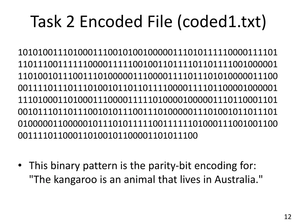 task 2 encoded file coded1 txt
