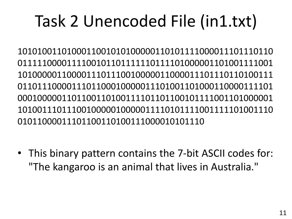 task 2 unencoded file in1 txt