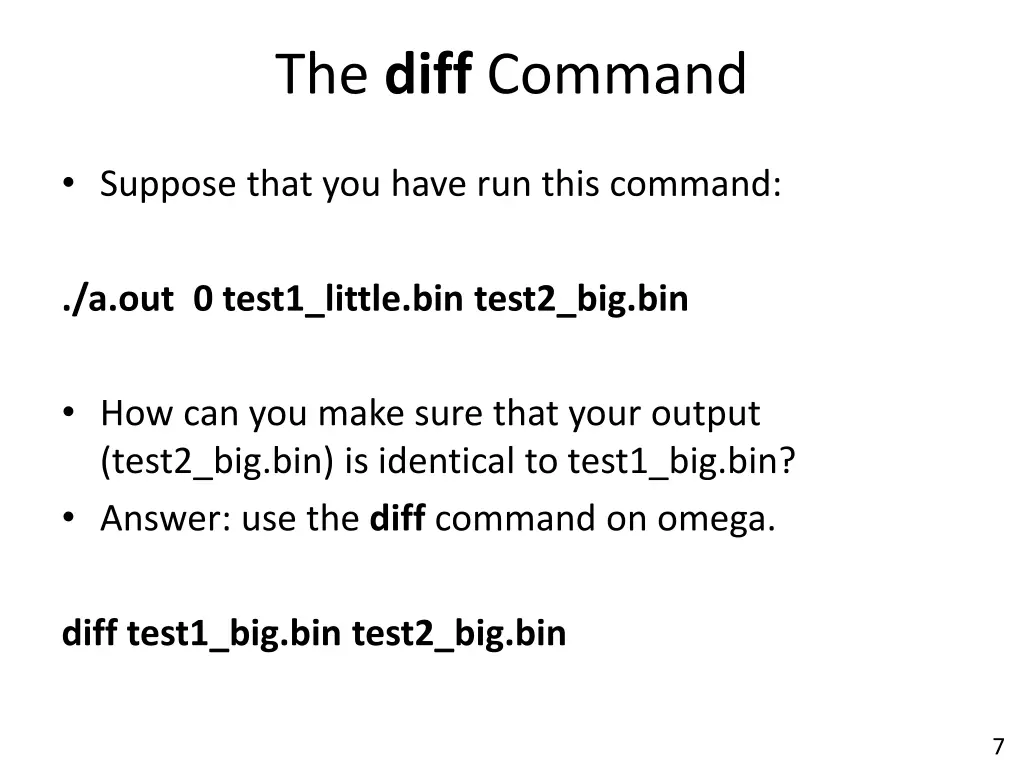 the diff command