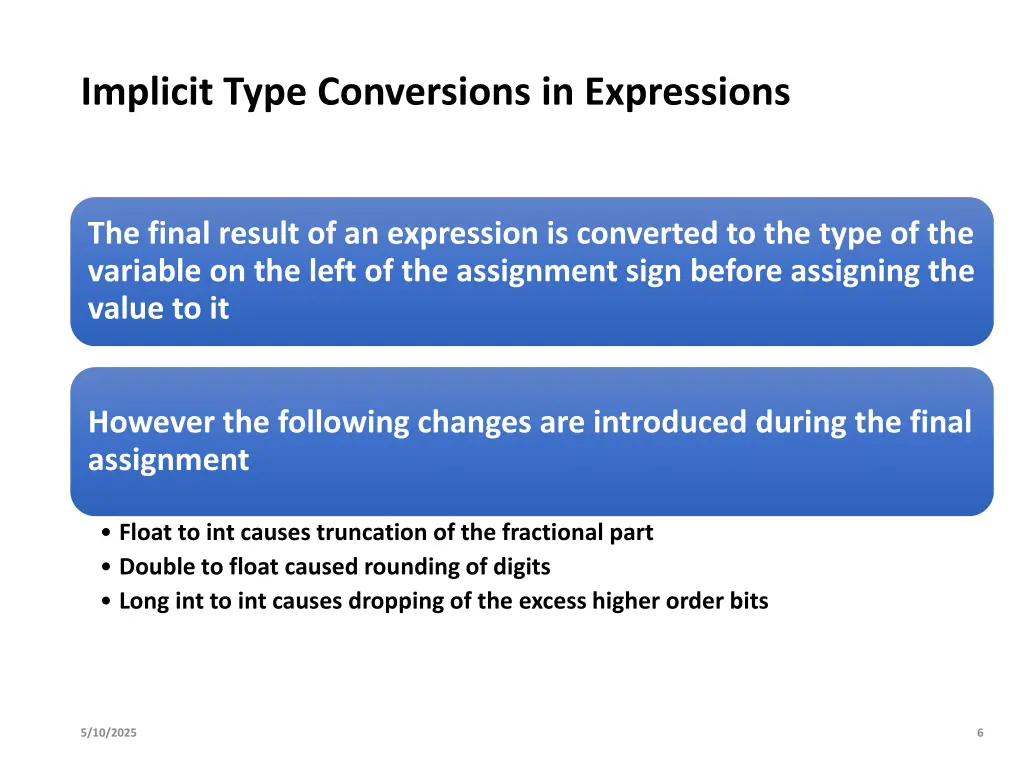 implicit type conversions in expressions 2