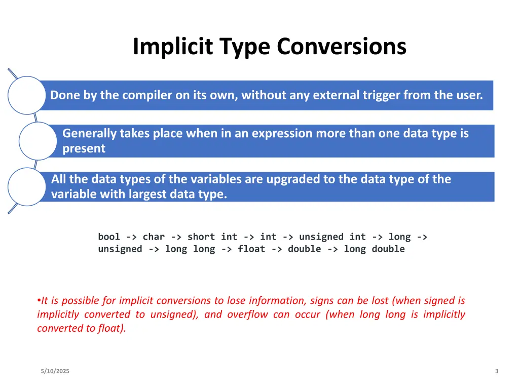 implicit type conversions