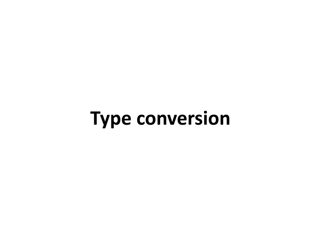 type conversion