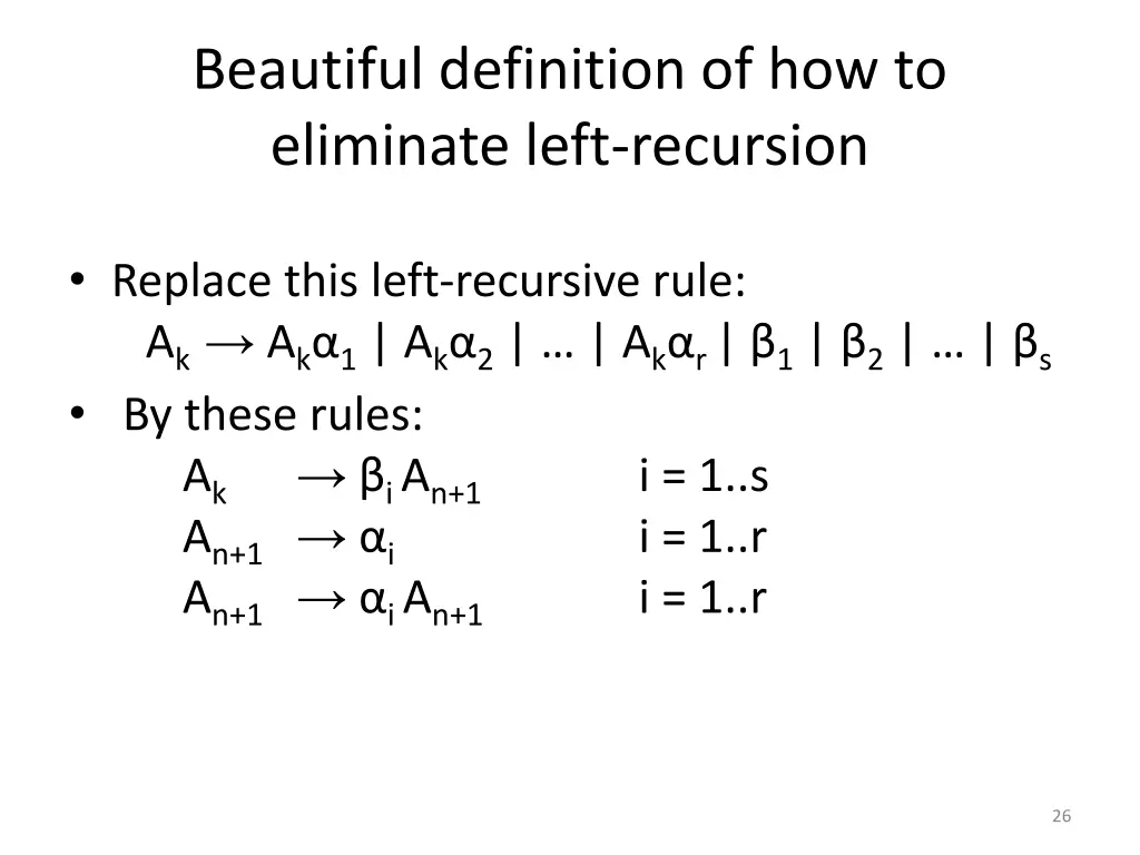 beautiful definition of how to eliminate left