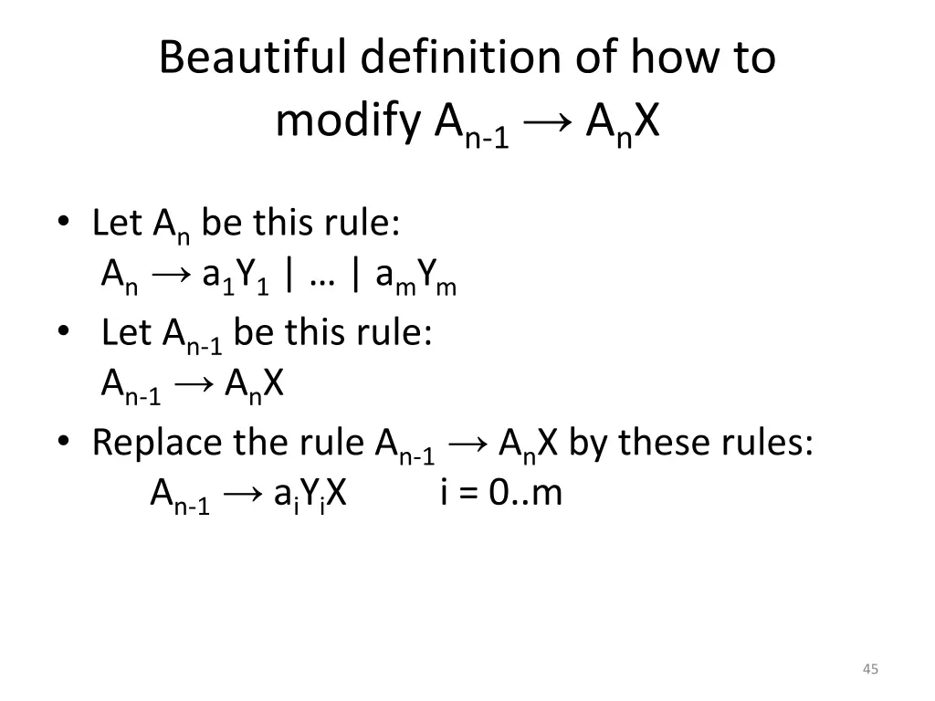 beautiful definition of how to modify a n 1 a n x