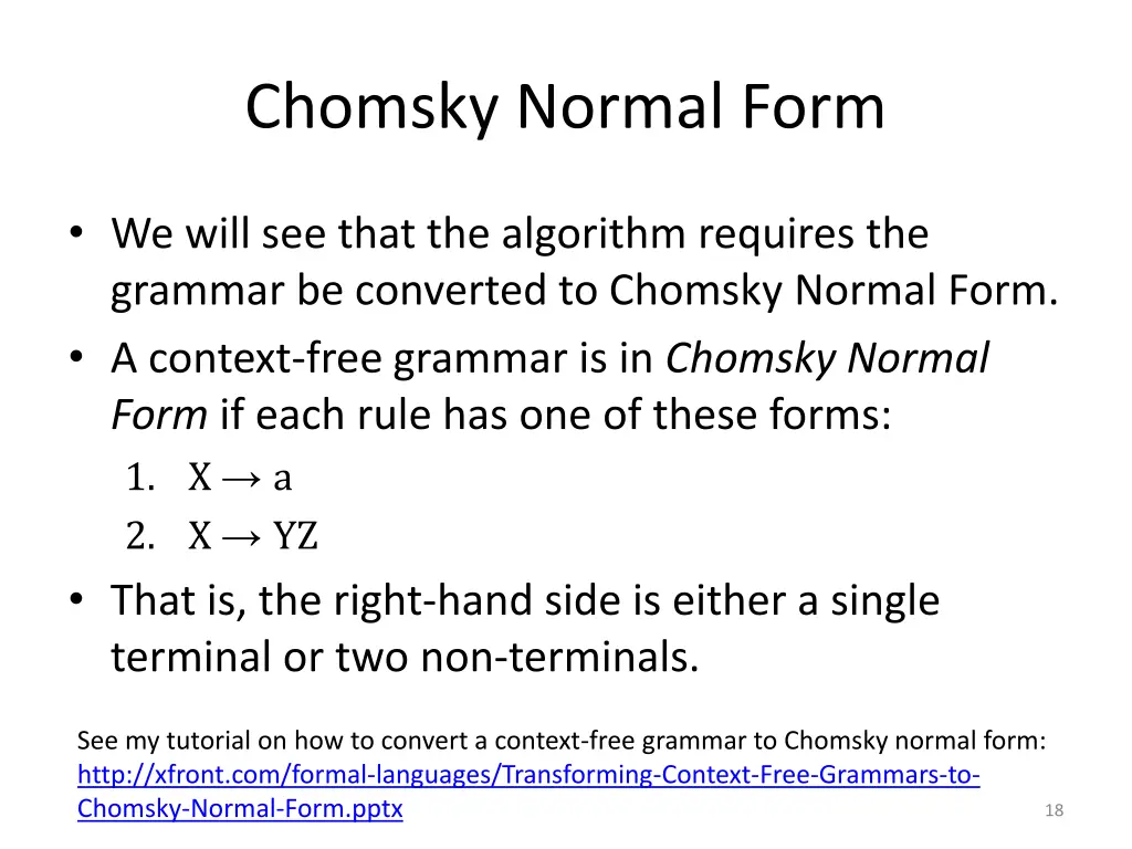 chomsky normal form