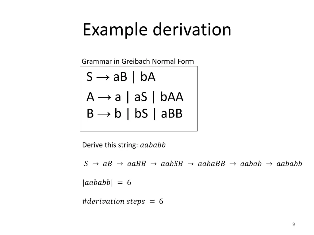 example derivation
