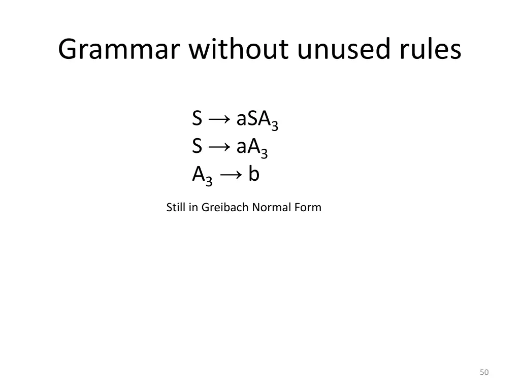 grammar without unused rules