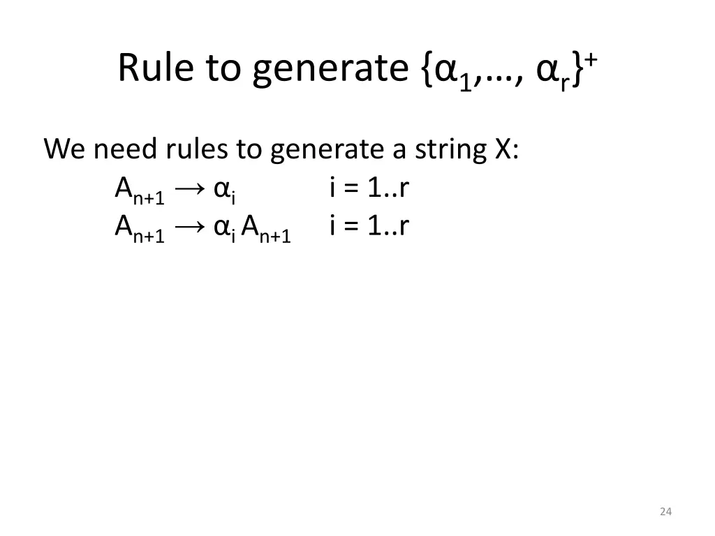 rule to generate 1 r