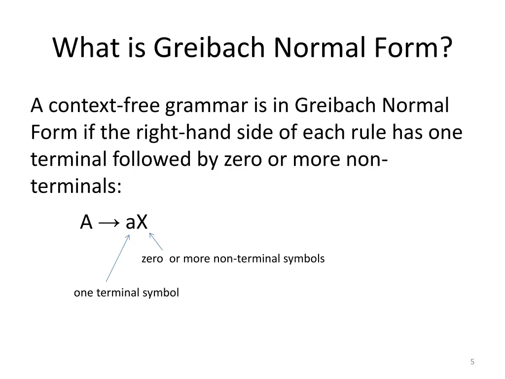 what is greibach normal form