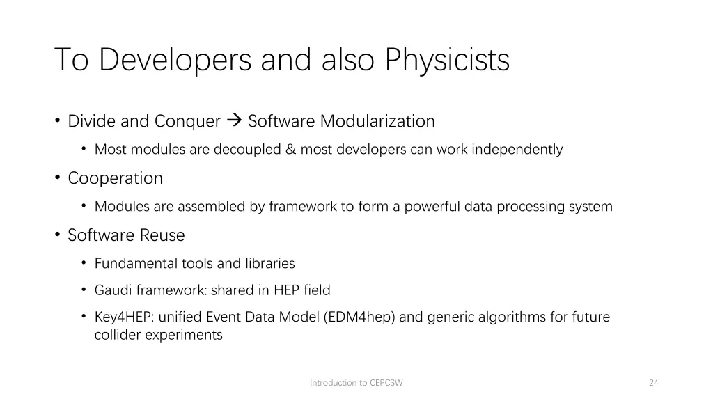to developers and also physicists