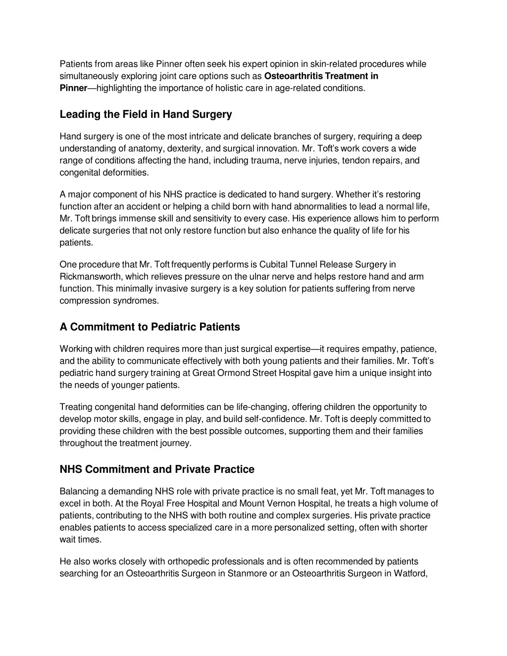 patients from areas like pinner often seek