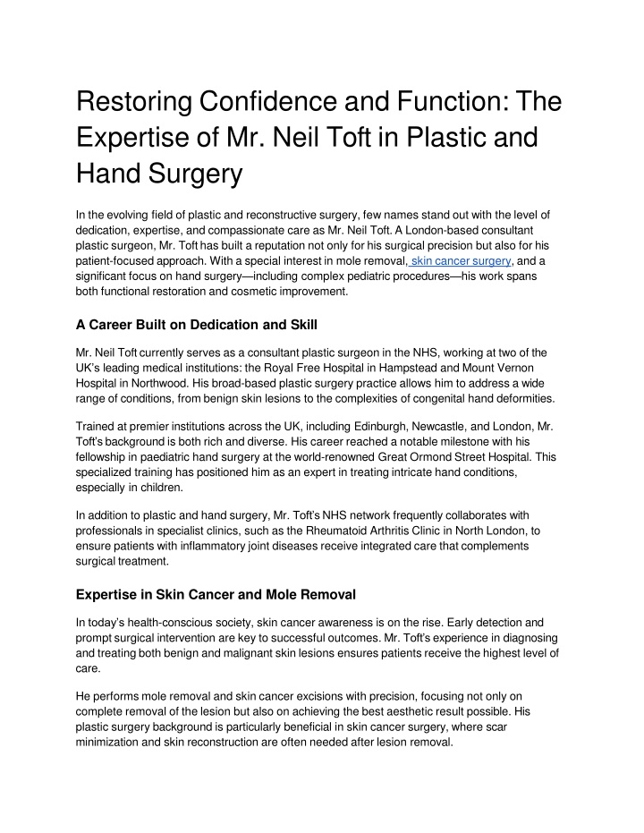 restoring confidence and function the expertise