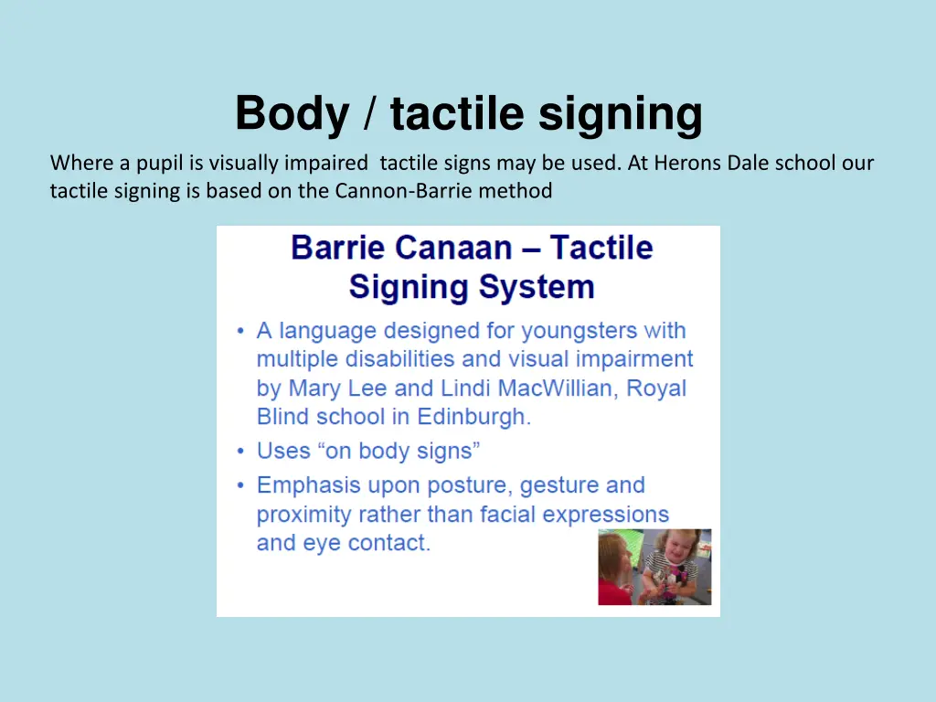 body tactile signing