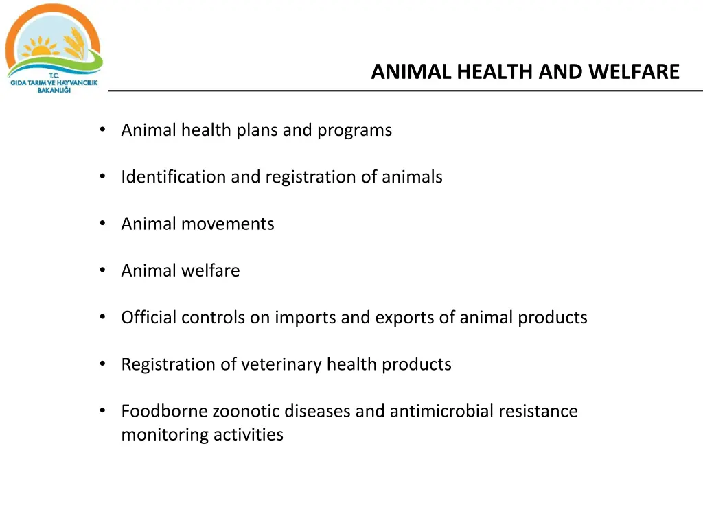 animal health and welfare