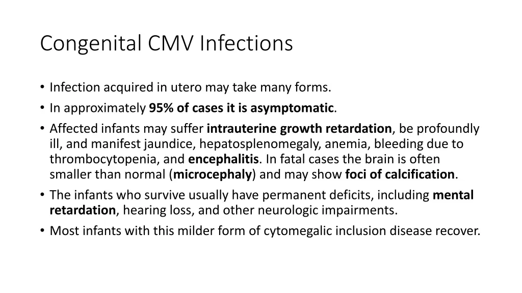 congenital cmv infections