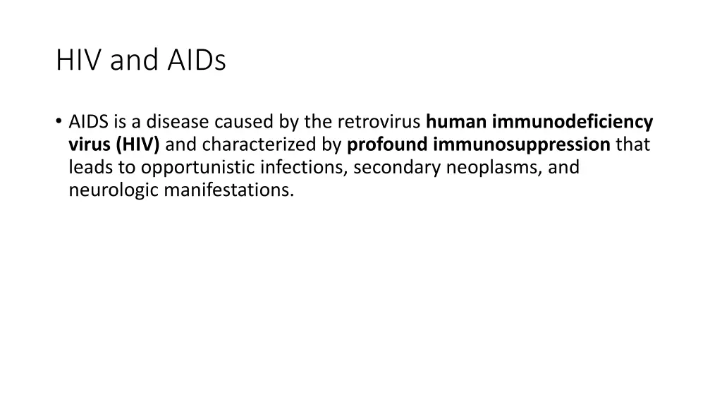 hiv and aids