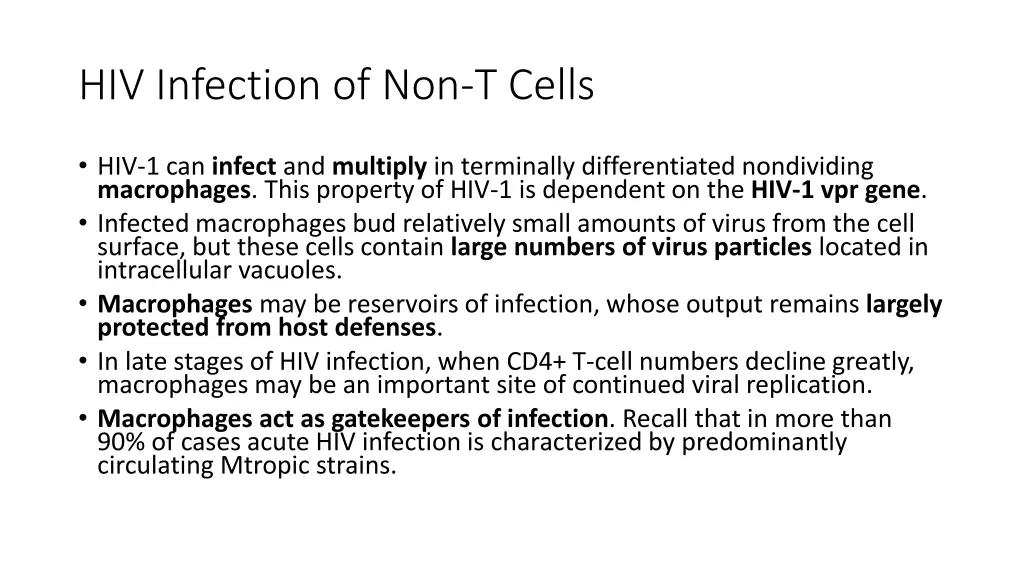 hiv infection of non t cells