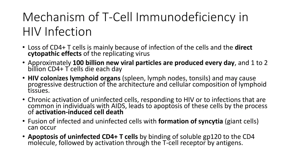 mechanism of t cell immunodeficiency