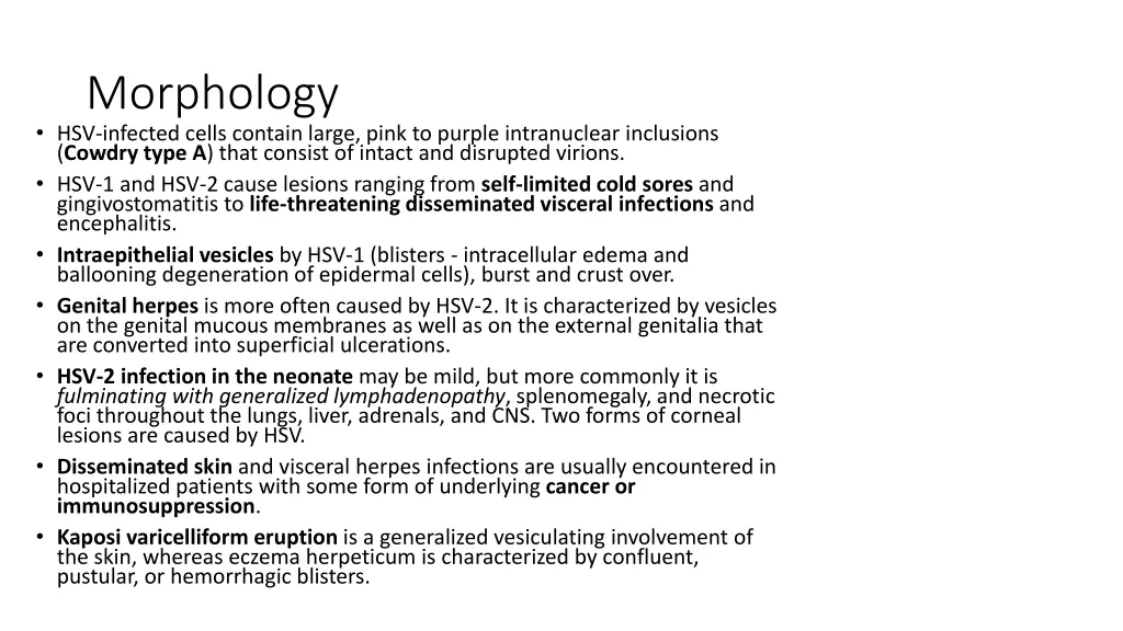 morphology hsv infected cells contain large pink
