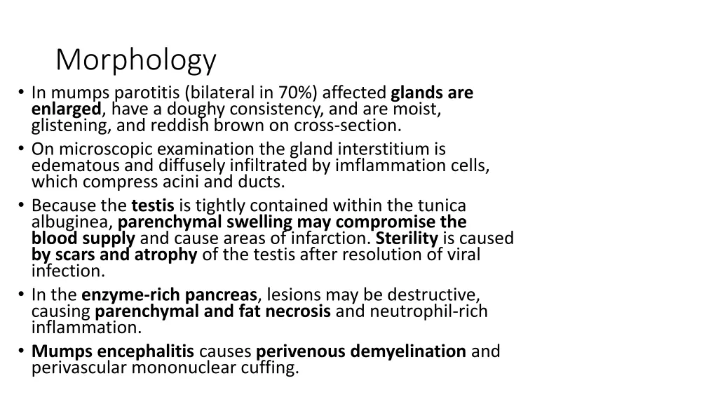 morphology in mumps parotitis bilateral