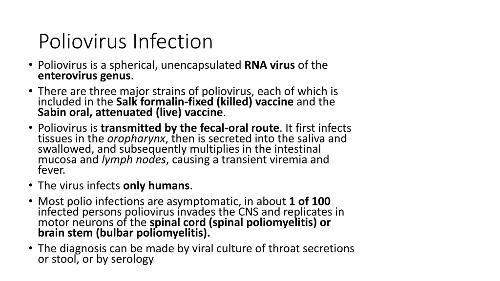 poliovirus infection poliovirus is a spherical