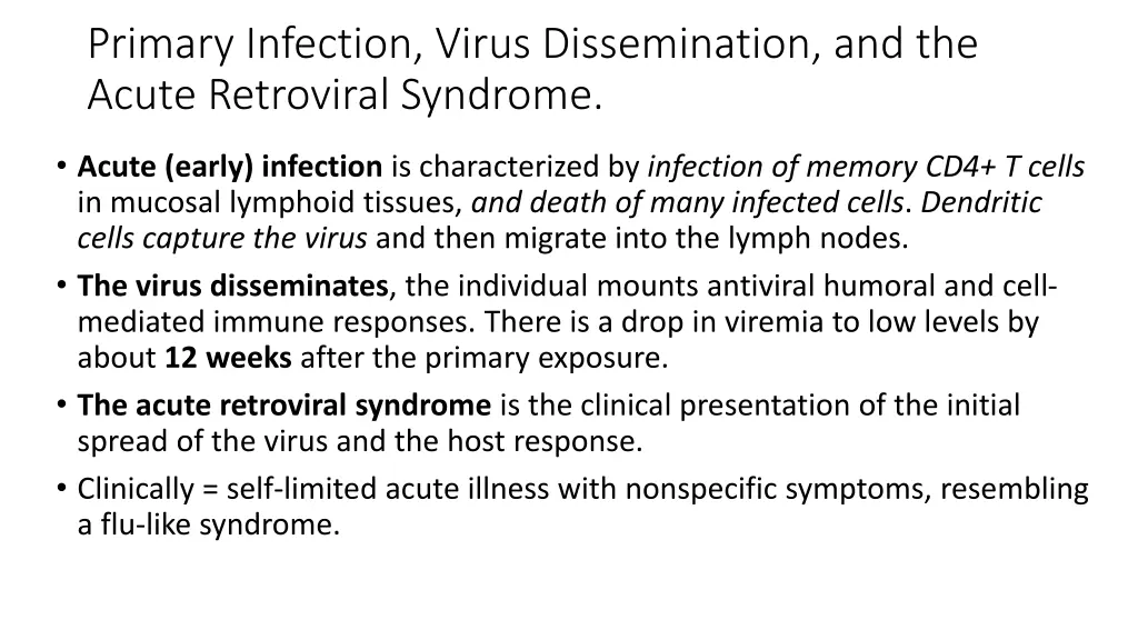 primary infection virus dissemination