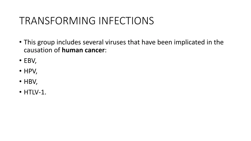 transforming infections