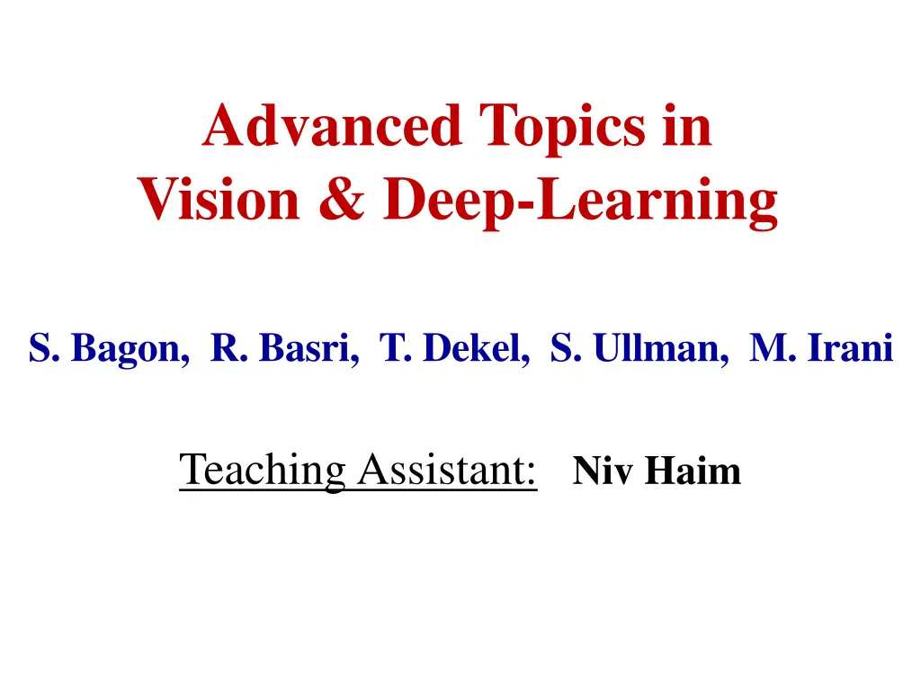 advanced topics in vision deep learning