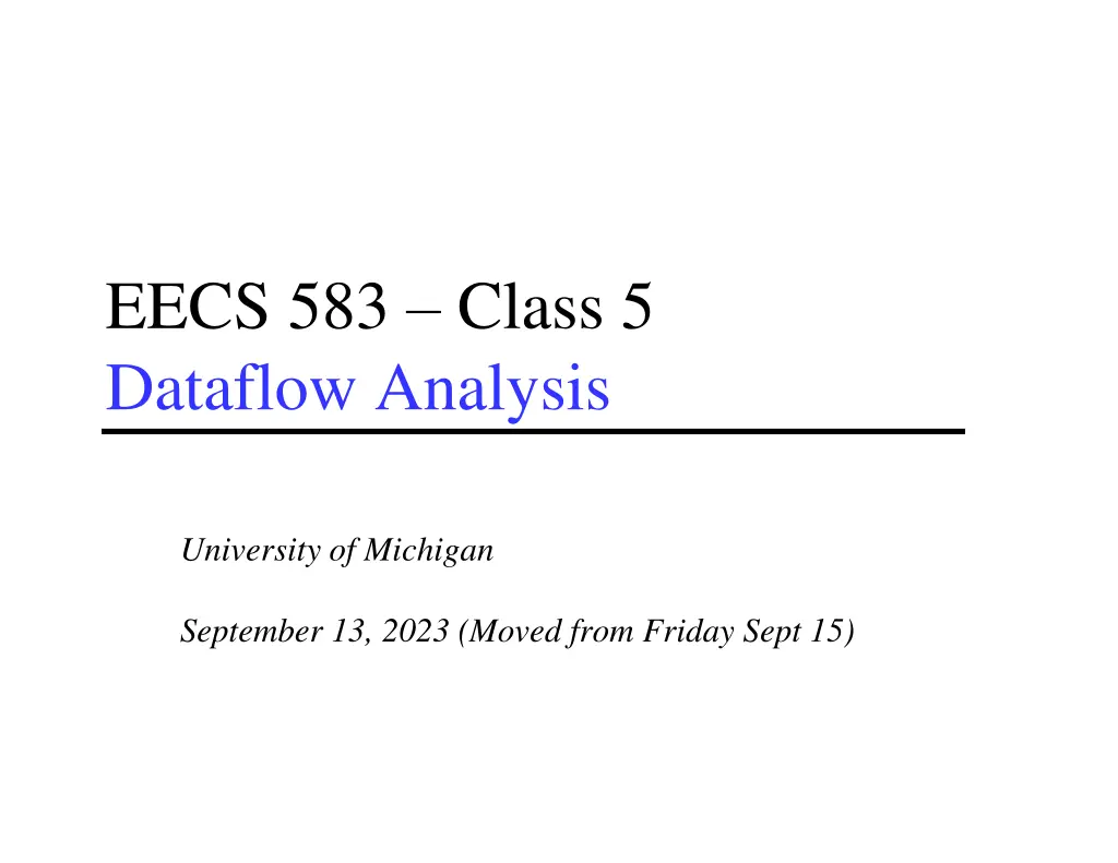 eecs 583 class 5 dataflow analysis
