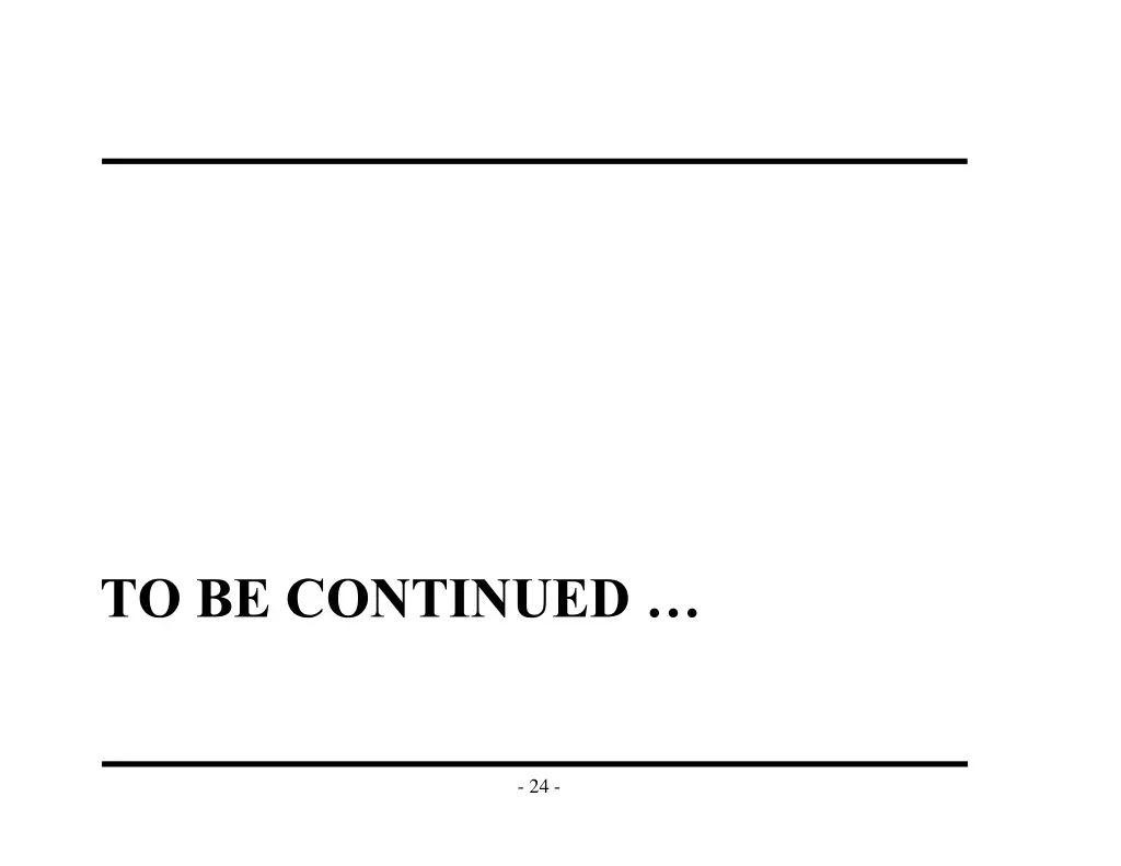to be continued