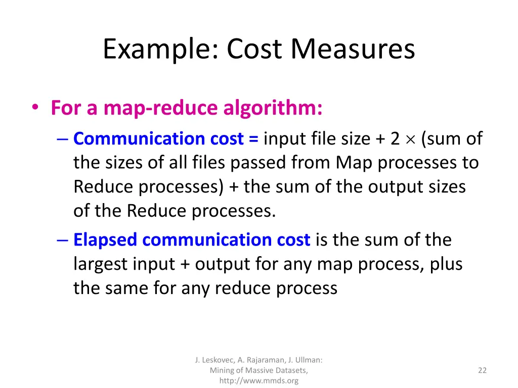 example cost measures