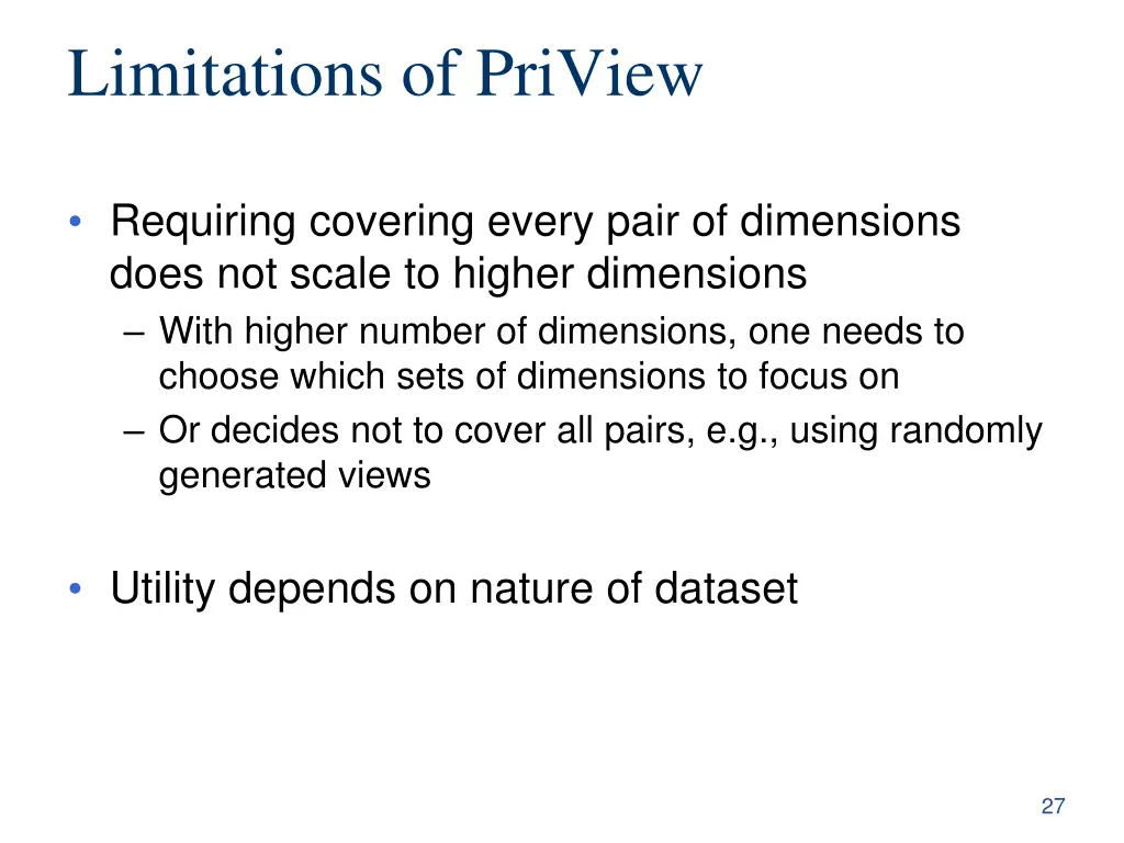 limitations of priview