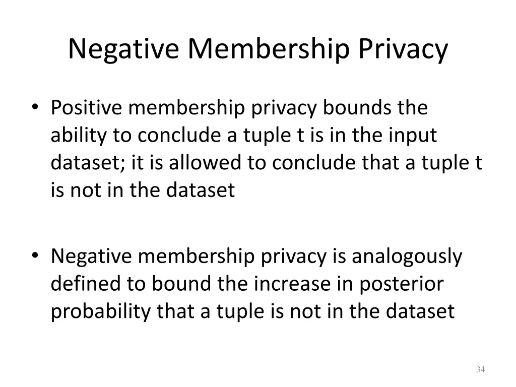 negative membership privacy