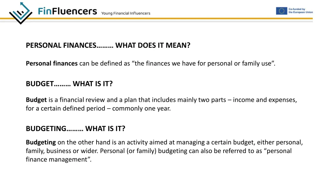 personal finances what does it mean