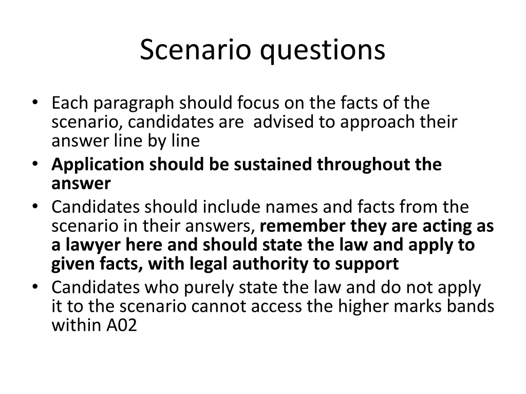 scenario questions