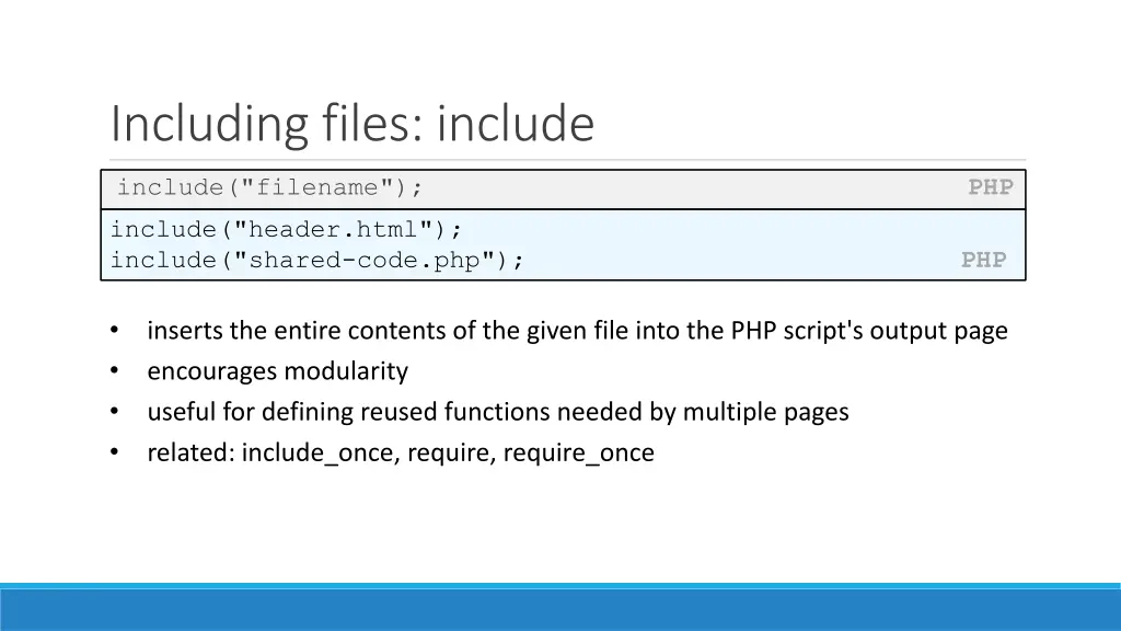 including files include